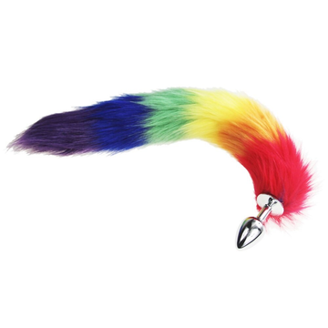 Rainbow Fox/Dog Tail with Anal Plug / Adult BDSM Sexy Toy for Women - EVE's SECRETS